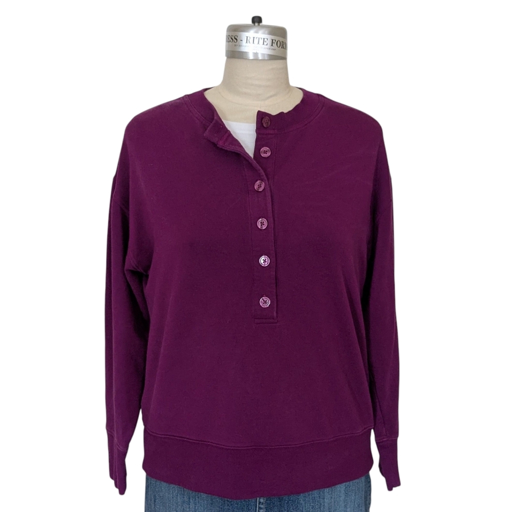 Athleta Balance Henley Fleece Lined Top Size Small